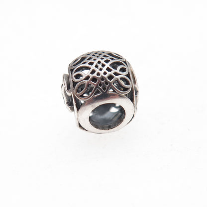 Pandora 925 Sterling Silver C Z Letter F Slide Bead Charm