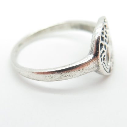 925 Sterling Silver Vintage Tree of Life Ring Size 7.75