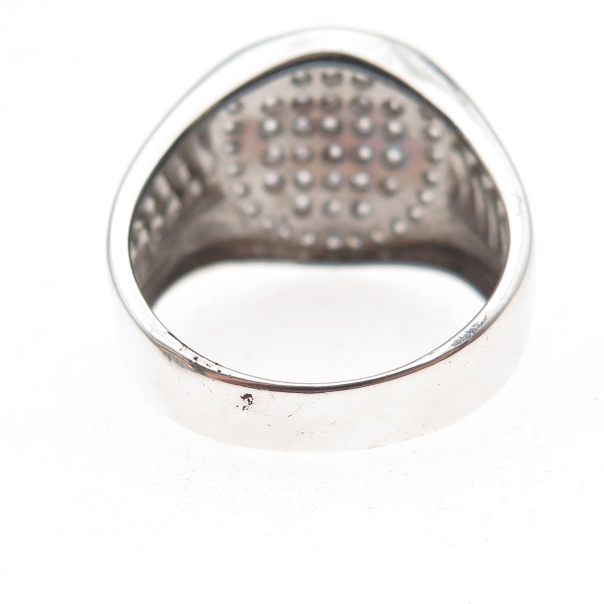 925 Sterling Silver Round-Cut C Z Sparkle Ring Size 11.25