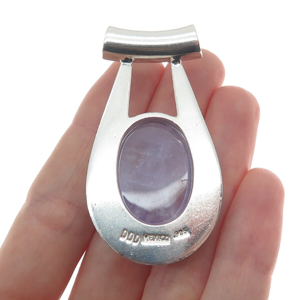 DOMINIQUE DINOUART Sterling Silver Vintage Mexico Real Amethyst Slide Pendant