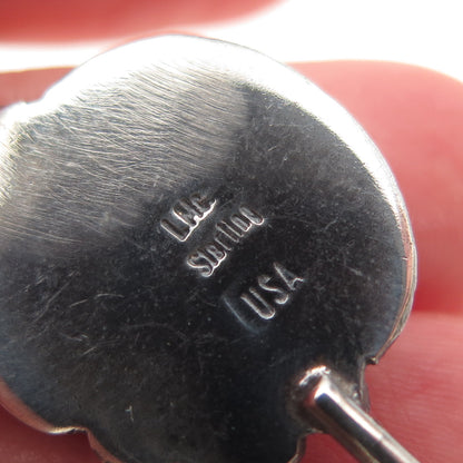 Lee McCray Navajo Old Pawn 925 Sterling Silver Vintage Turquoise Feather Pendant