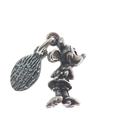 WALT DISNEY 925 Sterling Silver Vintage Minnie Mouse Minimalist 3D Charm Pendant