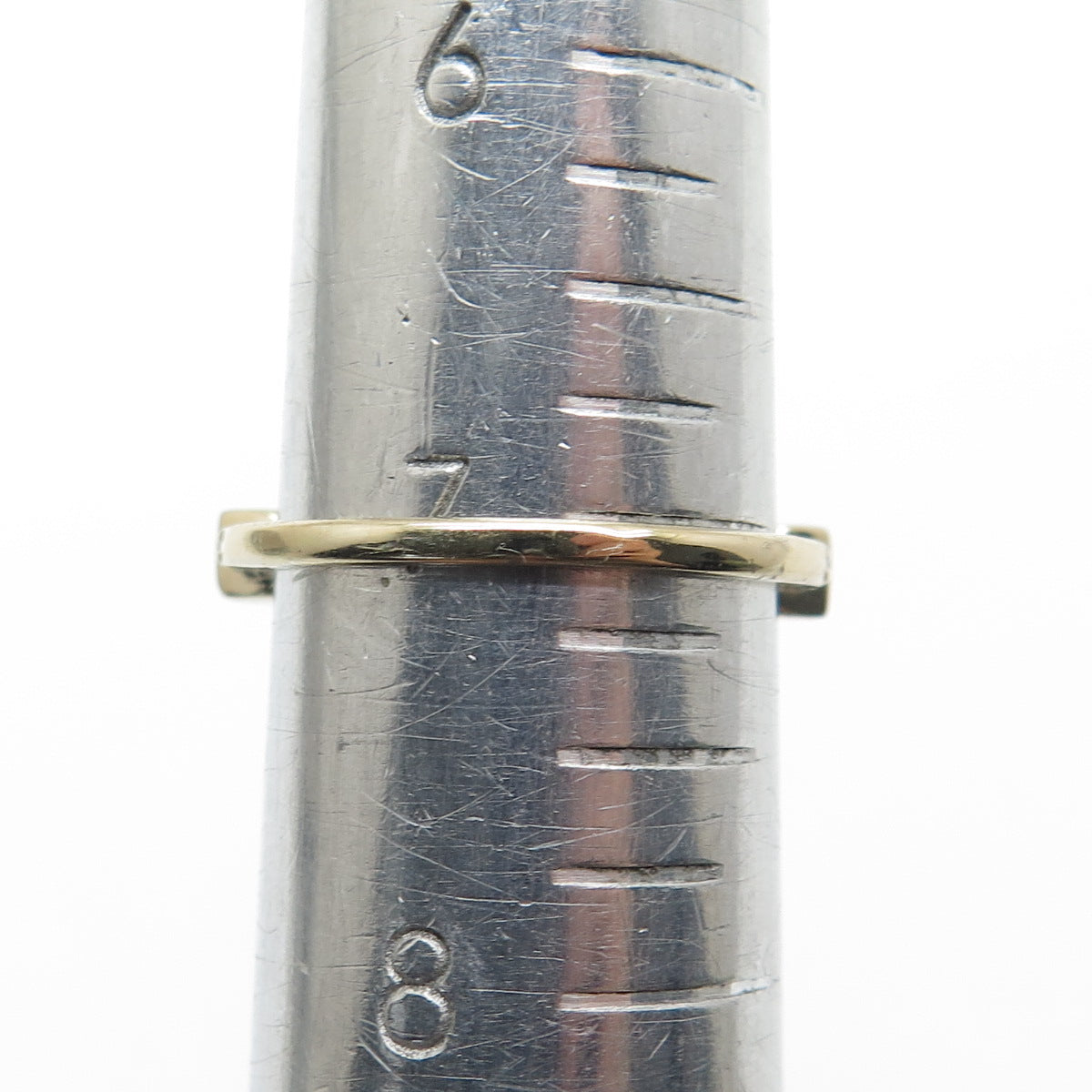 925 Sterling Silver Gold Plated Real Chrome Diopside & C Z Stackable Ring Size 7