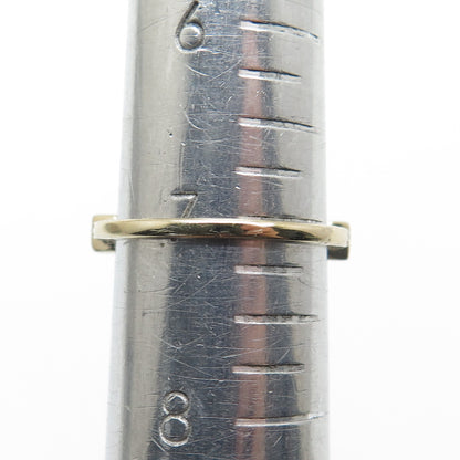 925 Sterling Silver Gold Plated Real Chrome Diopside & C Z Stackable Ring Size 7