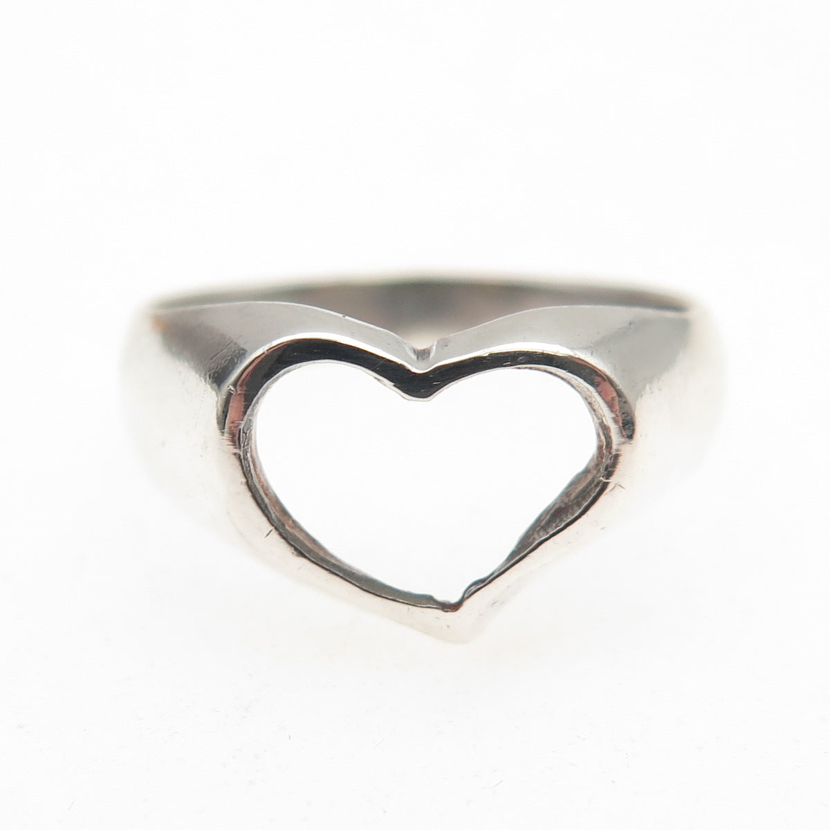 Chapal Zenray 925 Sterling Silver Vintage Open Heart Ring Size 7.25
