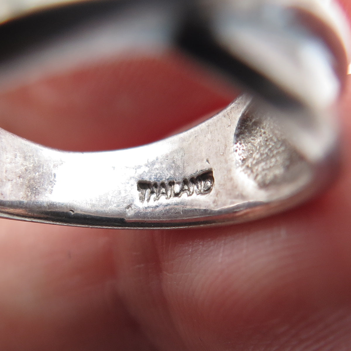 925 Sterling Silver Vintage Modernist Oxidized Ring Size 6.25