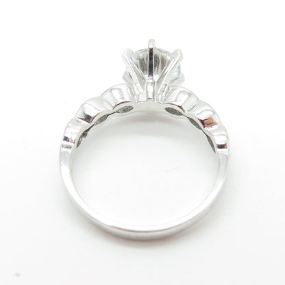 925 Sterling Silver Marquise & Round-Cut Shaped C Z Ring Size 6