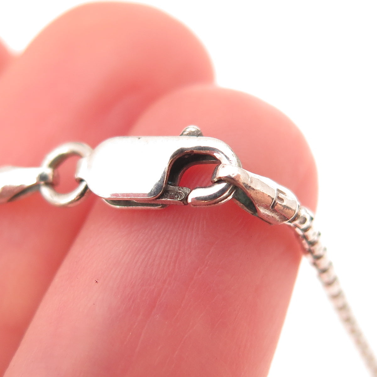 925 Sterling Silver Vintage Round Box Chain Necklace 18"