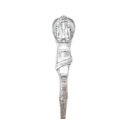 WATSON 925 Sterling Silver Antique Art Deco Wyoming States & Cities Coffee Spoon