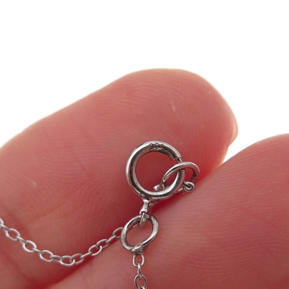 925 Sterling Silver Cushion-Cut Blue C Z Cable Chain Necklace 18"