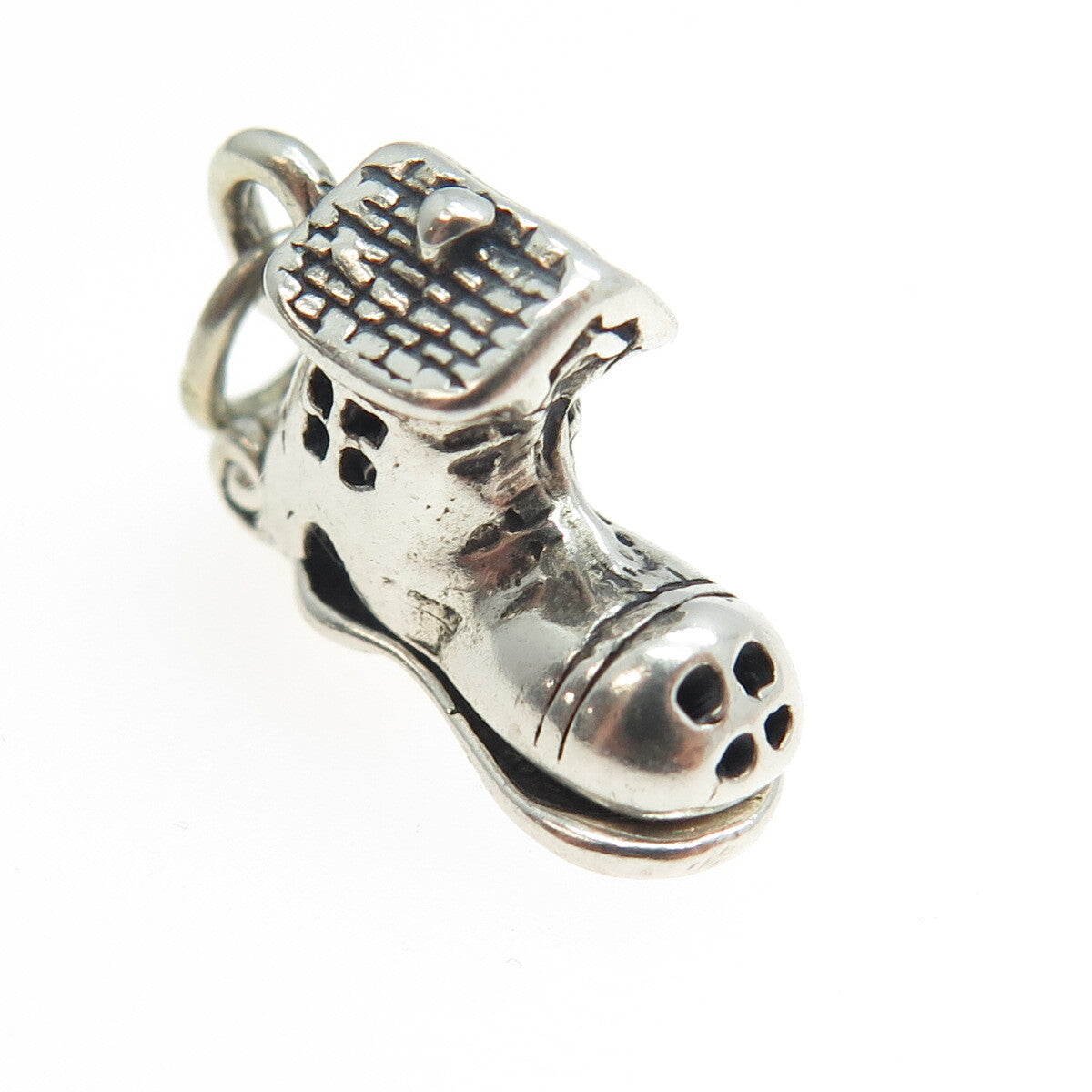 925 Sterling Silver Vintage Mouse Shoe House 3D Pendant