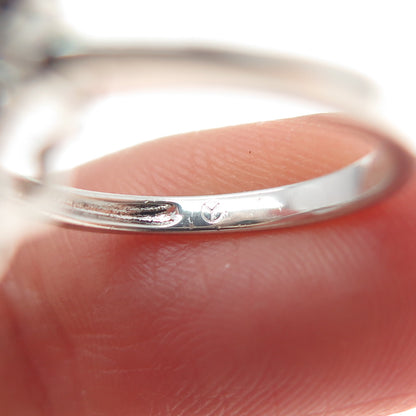 925 Sterling Silver Real Oval-Cut Peridot & White Topaz Ring Size 5.25