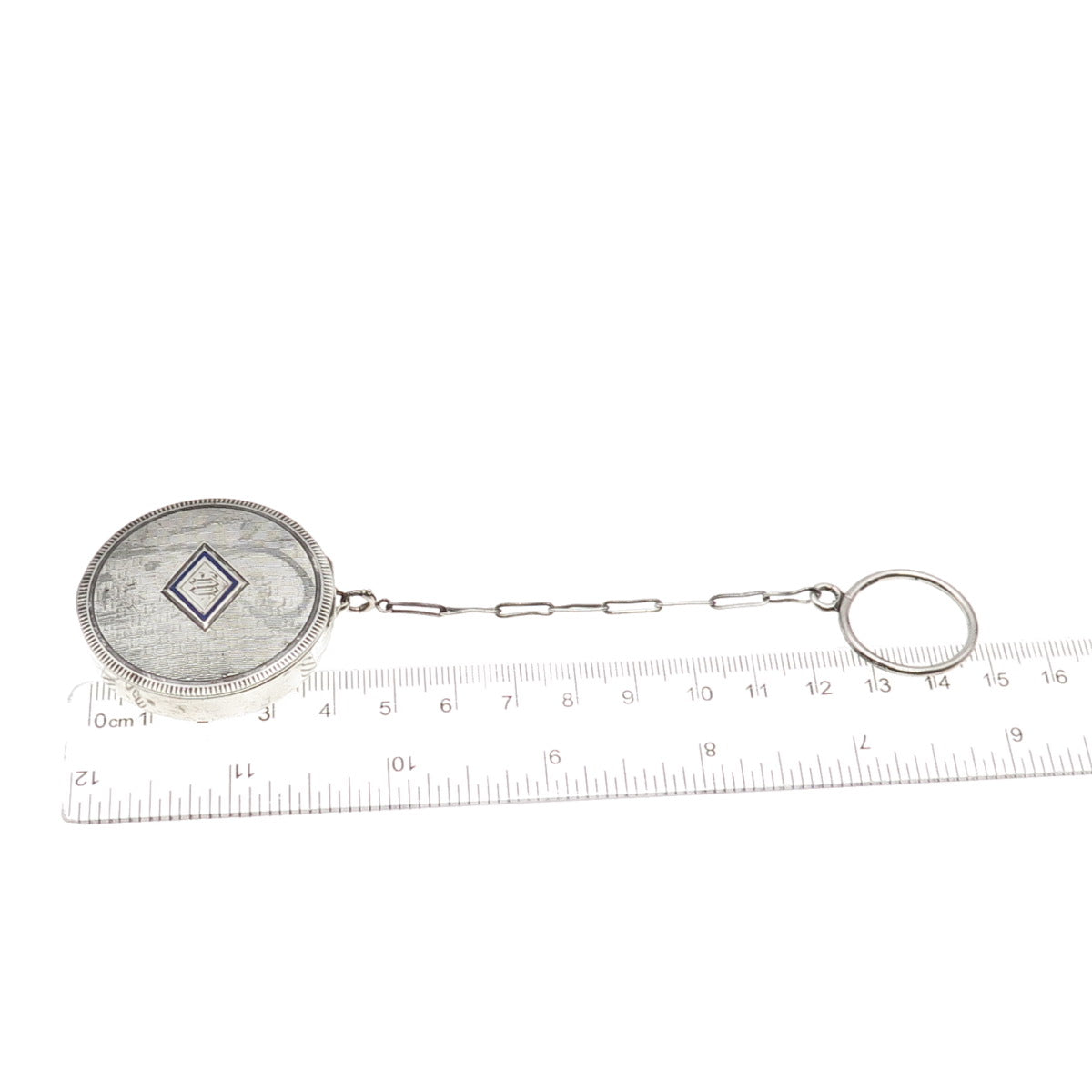 Elgin 925 Sterling Silver Antique Art Deco Chatelaine Fob Compact Case