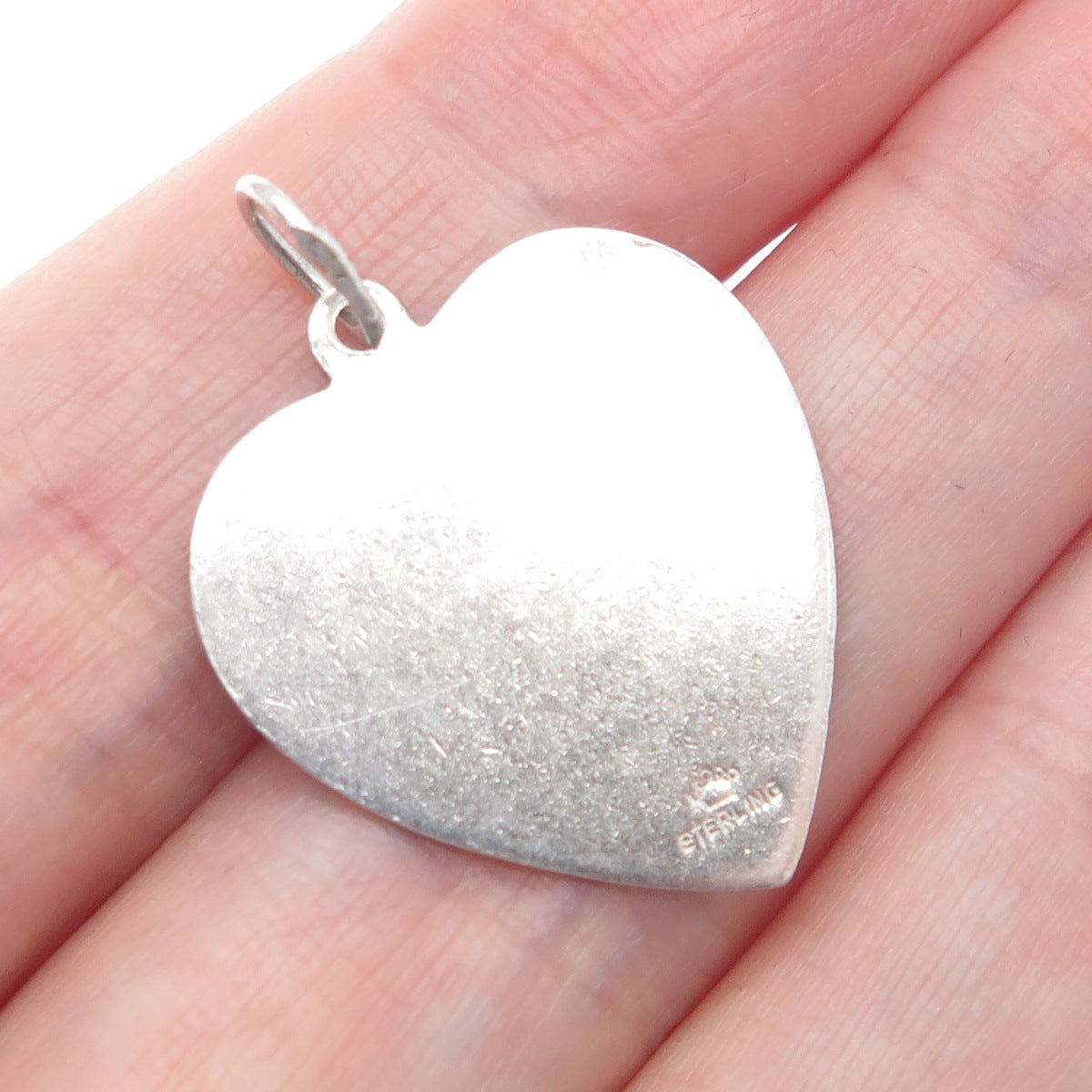 CROWN 925 Sterling Silver Vintage Sweet 16 Heart Charm Pendant