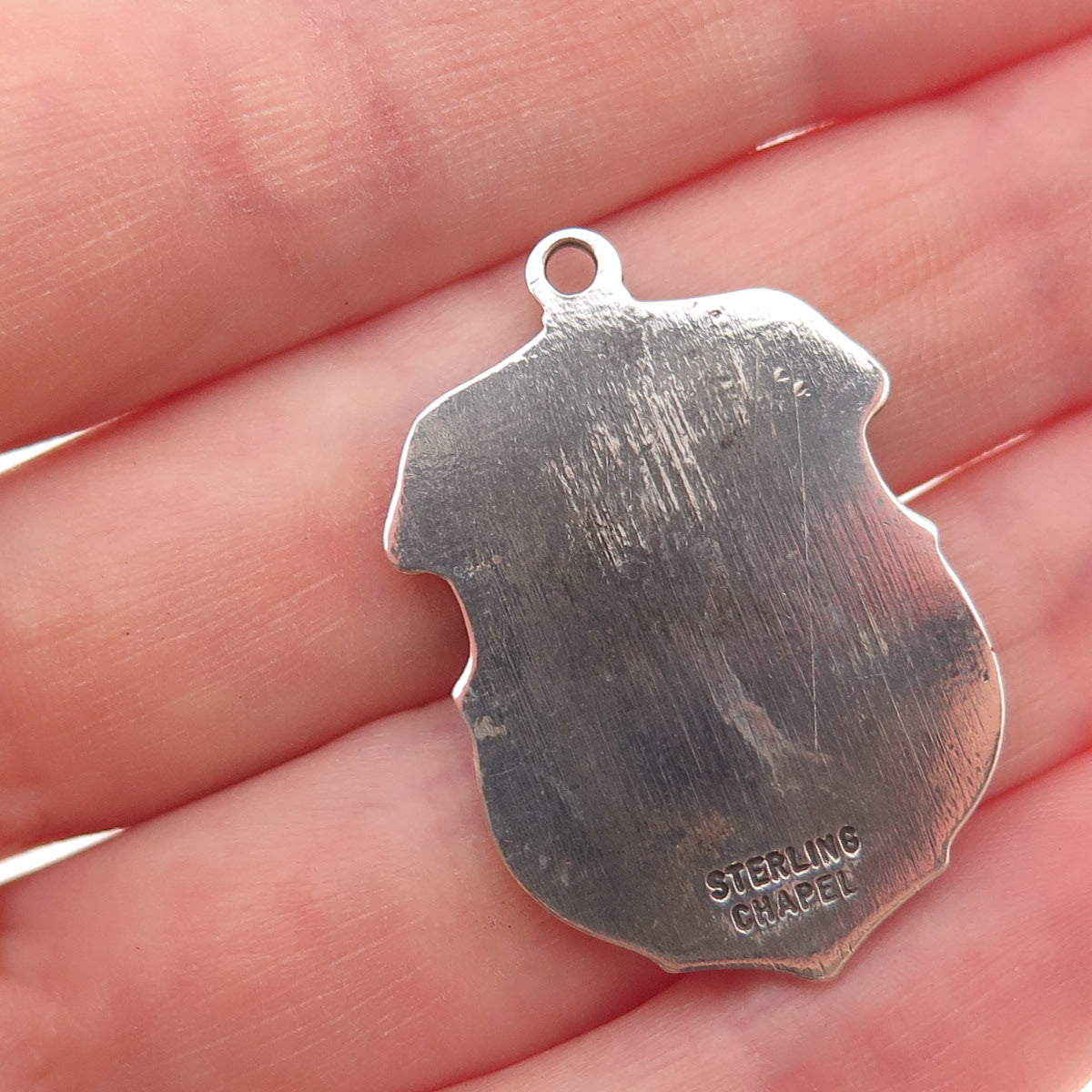 Chapel 925 Sterling Silver Vintage Saint Michael Oxidized Charm Pendant