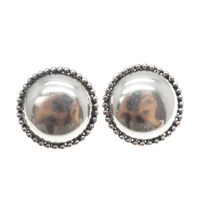 925 Sterling Silver Vintage Modernist Beaded Sun Oxidized Earrings
