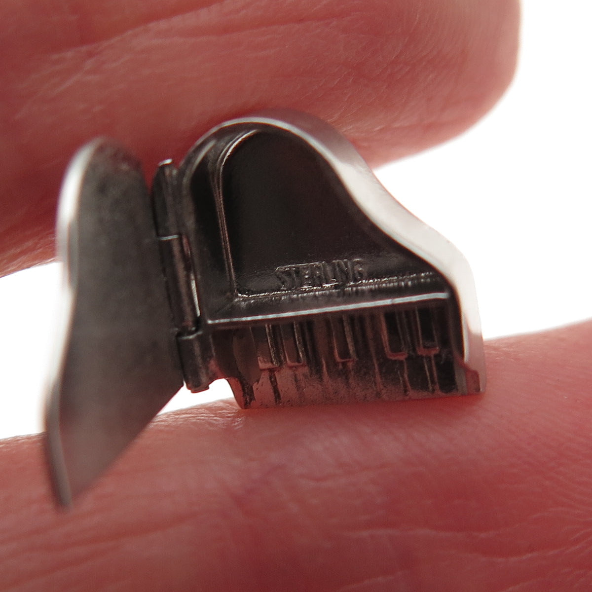 925 Sterling Silver Vintage Grand Piano 3D Mini Open Charm Pendant