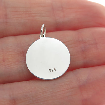 925 Sterling Silver Turquoise Enamel New York State Map Minimalist Charm Pendant