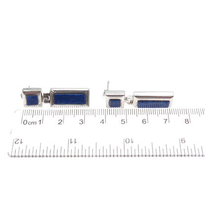 STEVEN ANTON REHAGE Sterling Vintage Real Lapis Lazuli Modernist Drop Earrings