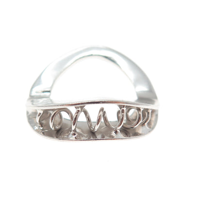 925 Sterling Silver Vintage Modernist Spring Pinky Ring Size 2.75