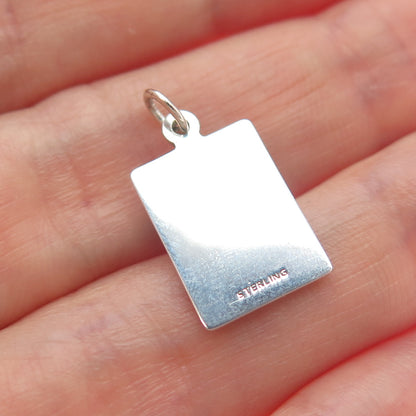 925 Sterling Silver Red Enamel One & Only Love - Me Minimalist Charm Pendant