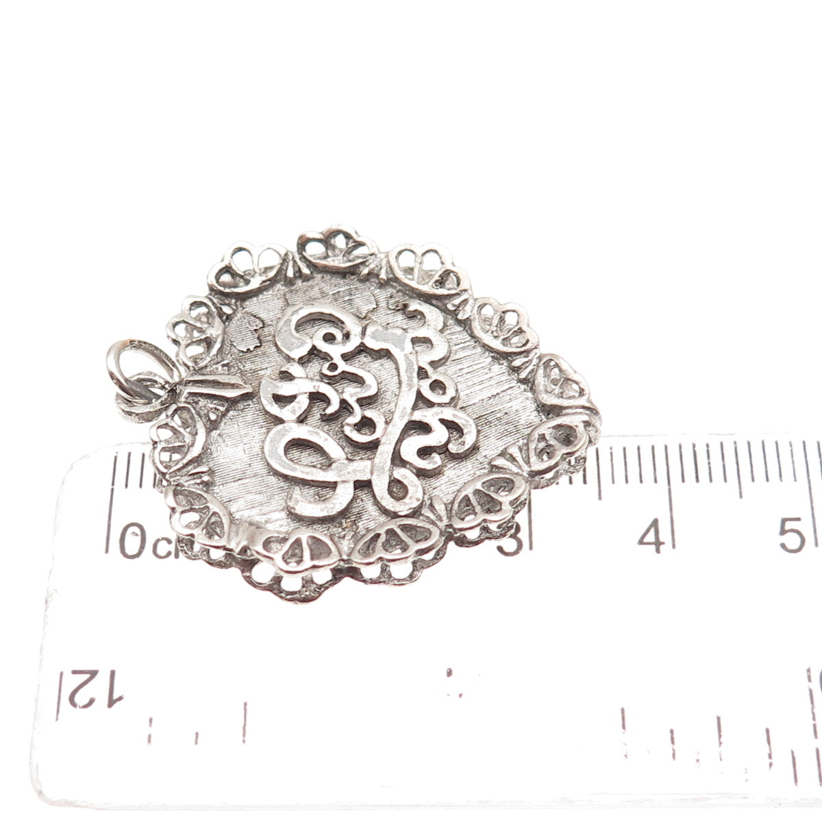 AE Art's Elegance 925 Sterling Silver Vintage I Love You Heart Charm Pendant
