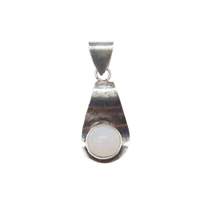 JG JACK GUTSCHNEIDER Sterling Silver Vintage Real Moonstone Modernist Pendant