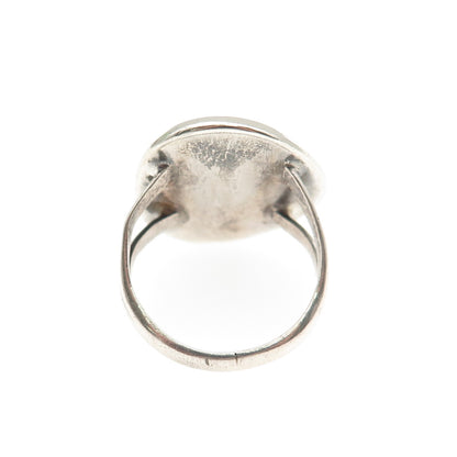 Old Pawn Sterling Silver Vintage Southwestern Turquoise Tribal Ring Size 5.75