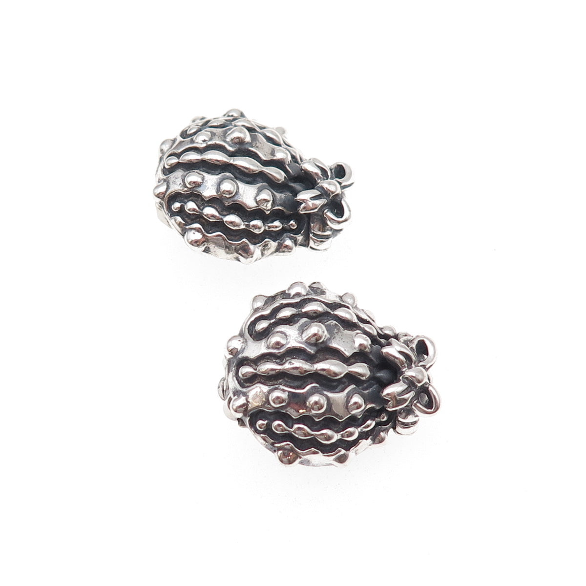 Dian Malouf 925 Sterling Silver Vintage Modernist Bow Oxidized Clip On Earrings