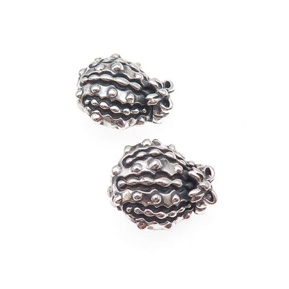 Dian Malouf 925 Sterling Silver Vintage Modernist Bow Oxidized Clip On Earrings