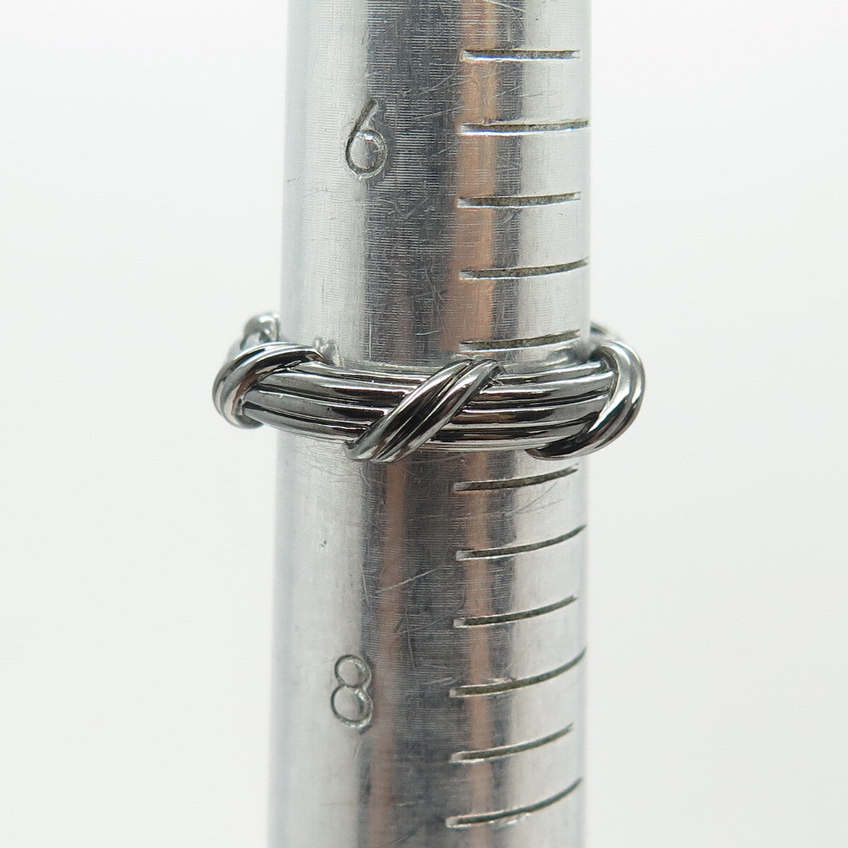 PETER THOMAS ROTH 925 Sterling Silver Black Rhodium Modernist Band Ring Size 7
