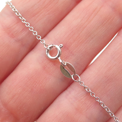 925 Sterling Silver Real Round-Cut Diamond Interlocked Cable Chain Necklace 18"