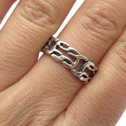 925 Sterling Silver Vintage Knot Band Ring Size 9.75
