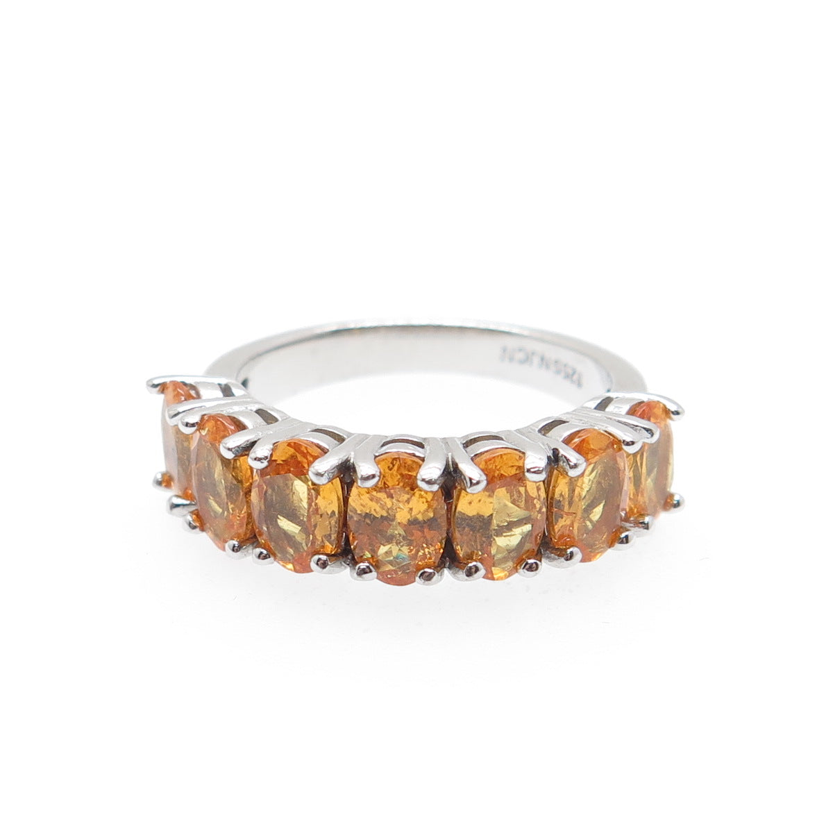925 Sterling Silver Real Oval-Cut Citrine Ring Size 6.25