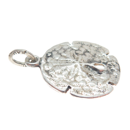 BEAU 925 Sterling Silver Vintage Sand Dollar Oxidized Minimalist Charm Pendant