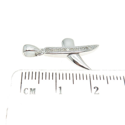 HAN 925 Sterling Silver Real Round-Cut Diamond Letter "X" Modernist Pendant