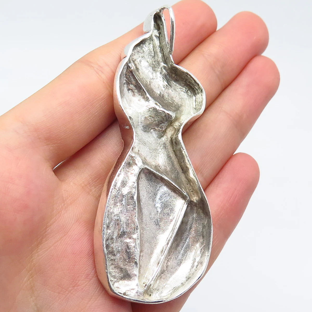 925 Sterling Silver Vintage Female Bust Pin Brooch