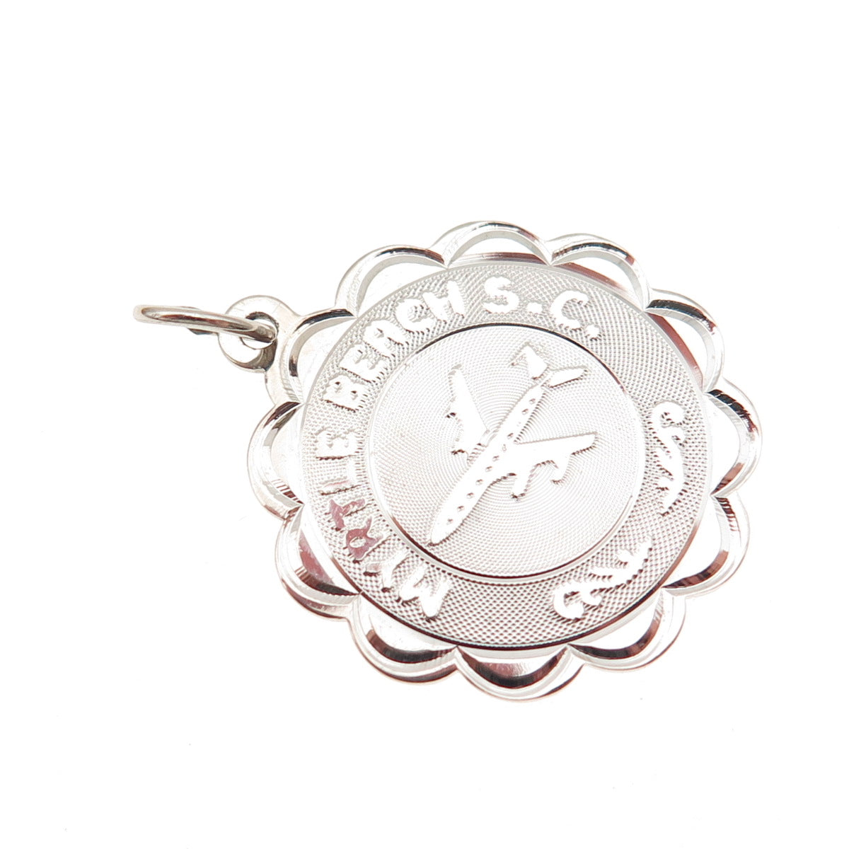 CREA 925 Sterling Silver Vintage Myrtle Beach SC Airplane Charm Pendant