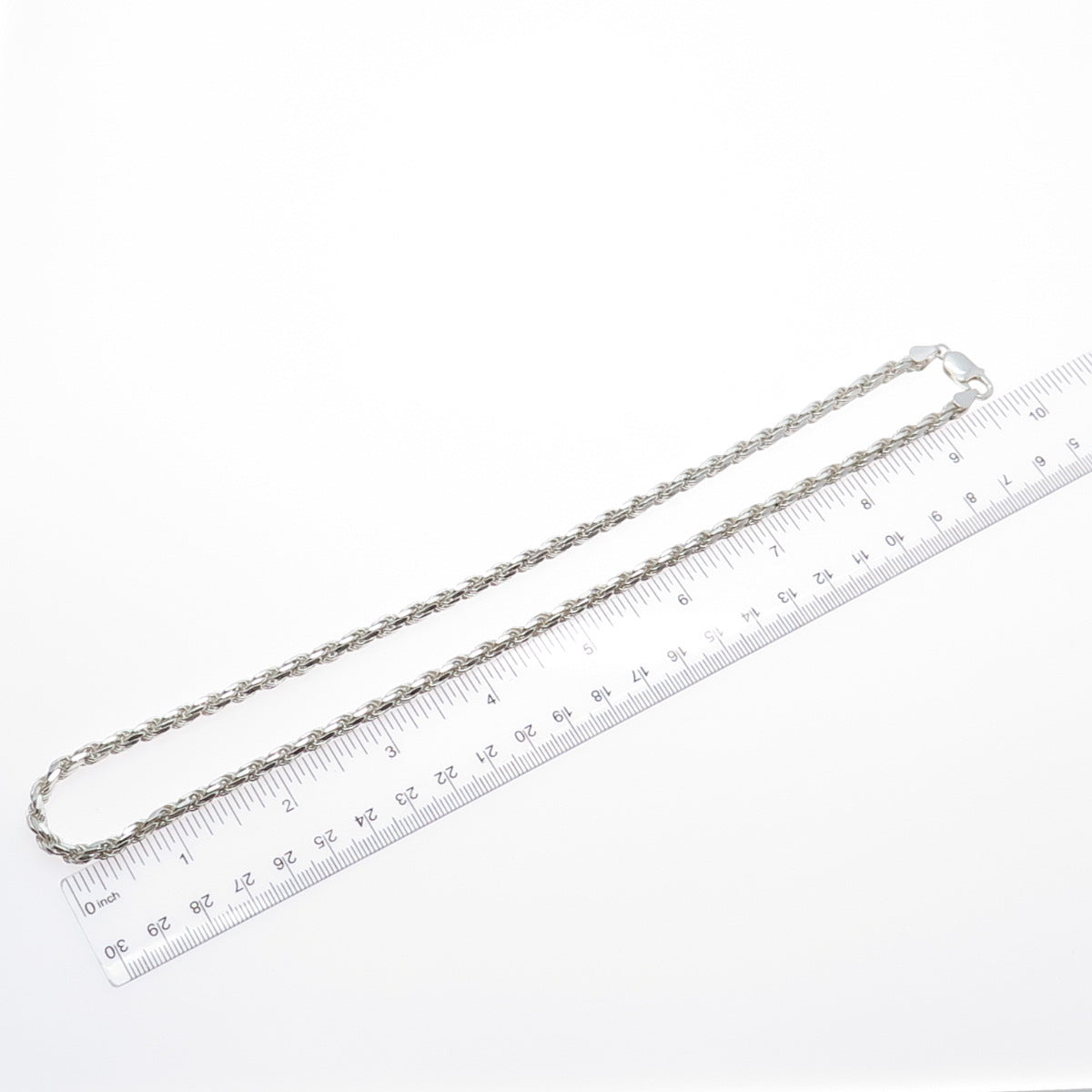 925 Sterling Silver Vintage Italy Twisted Rope Chain Necklace 20"