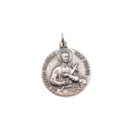 925 Sterling Silver Filled Vintage Saint Gerard Majella Medal Mini Charm Pendant