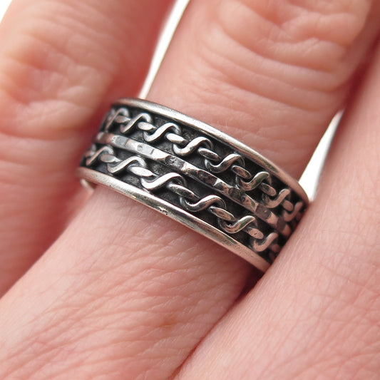925 Sterling Silver Vintage Wire Oxidized Band Ring Size 6.5
