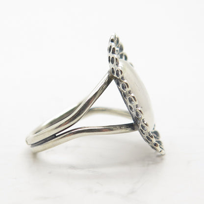 BEAU 925 Sterling Silver Antique Art Deco Filigree Adjustable Ring Size 5.75
