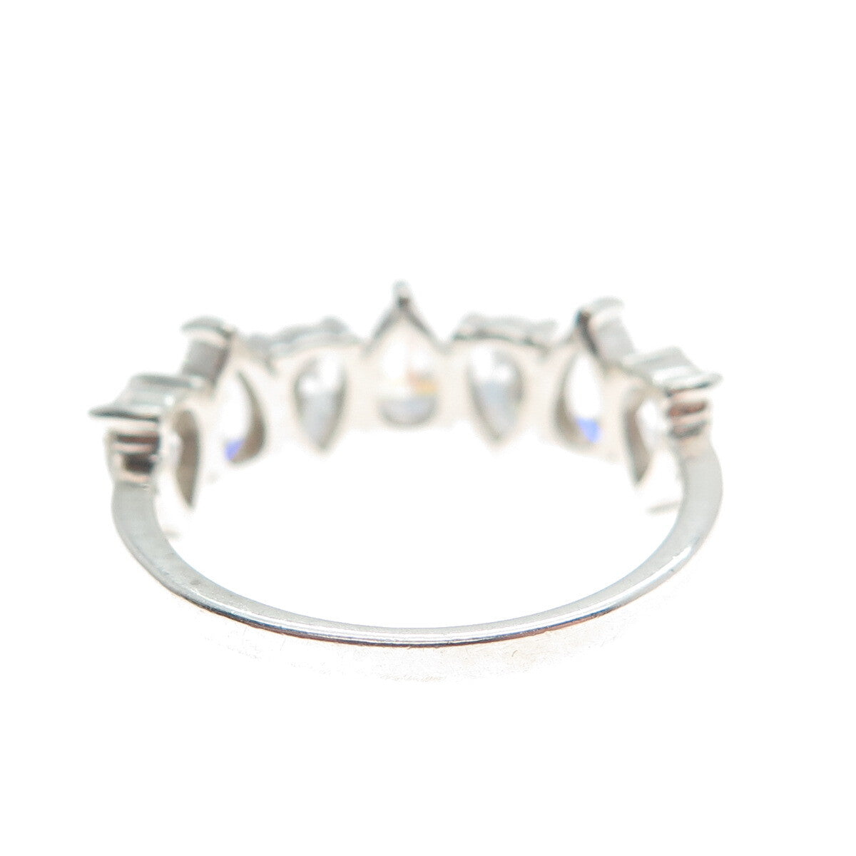 JCM JACMEL MAURITIUS 925 Sterling Silver Pear-Cut Shaped C Z Ring Size 8.25