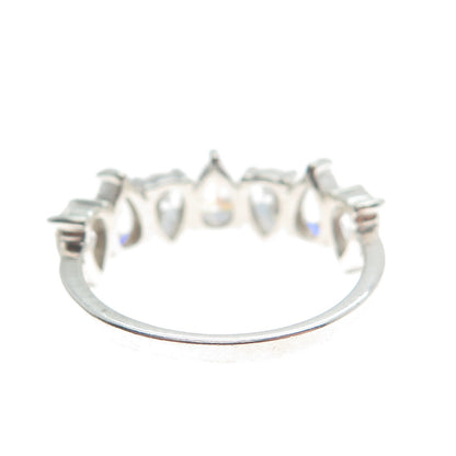 JCM JACMEL MAURITIUS 925 Sterling Silver Pear-Cut Shaped C Z Ring Size 8.25
