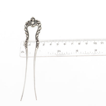 925 Sterling Silver Antique Victorian Oxidized Hair Fork