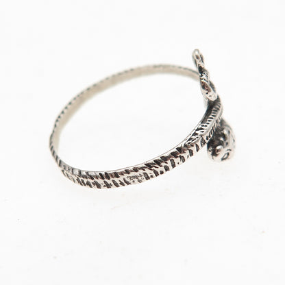 925 Sterling Silver Vintage Snake Oxidized Ring Size 7