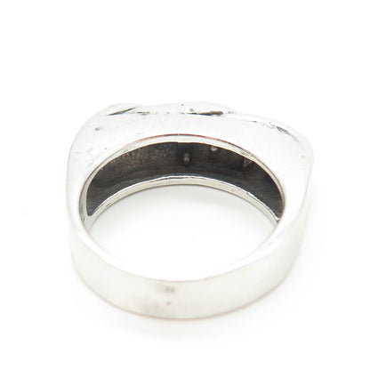 925 Sterling Silver Vintage Viking Twisted Ring Size 7