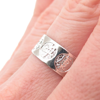UNCAS 925 Sterling Antique Art Deco Good Luck Chinese Character Ring Size 7.25