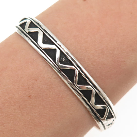 Thomas Singer Old Pawn Sterling Silver Vintage Zig Zag Adjustable Bracelet 6"