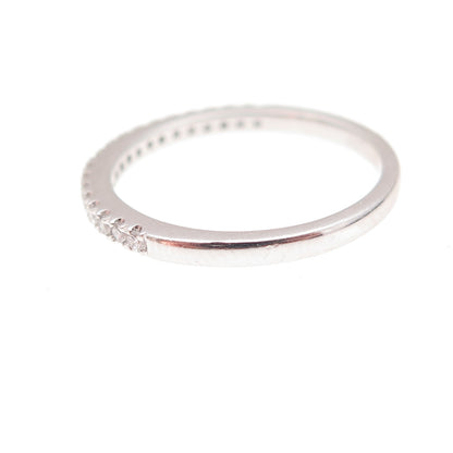 925 Sterling Silver Round-Cut Moissanite Half Eternity Band Ring Size 7